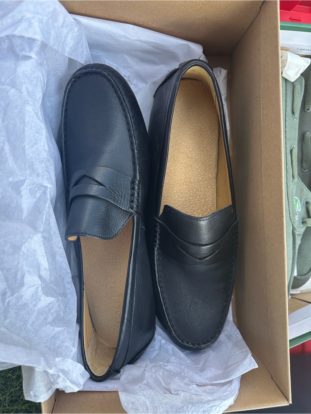 Cole Haan Black Leather Penny Loafers